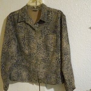 Chico's Beige and Black Animal Print Blazer